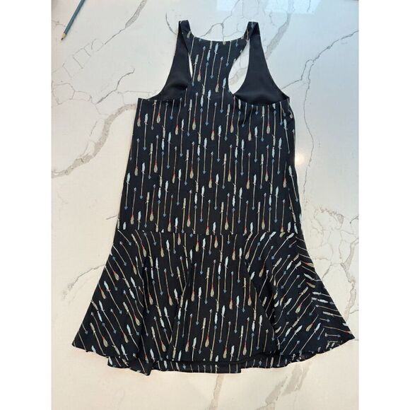 Joie Arianna Silk Feather Arrow Racerback Dress in Black Size XXS - Picture 3 of 5